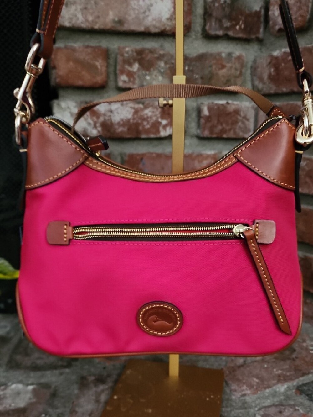 NWT Dooney & Bourke Pink Nylon Mini Hobo Bag Y2K Preppy Purse - Picture 3 of 14